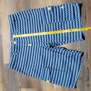 LRG vintage denim cargo shorts blue purple wave w/ yellow buttons